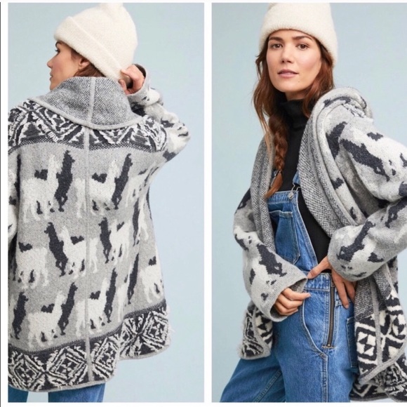 Anthropologie Llama Cardigan 